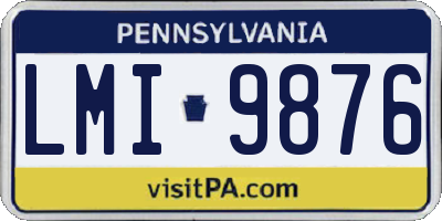 PA license plate LMI9876