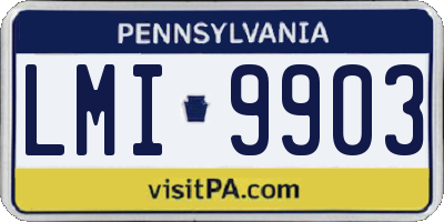 PA license plate LMI9903