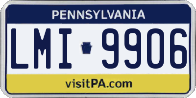 PA license plate LMI9906