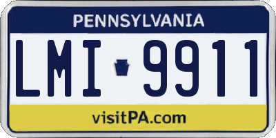 PA license plate LMI9911