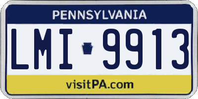PA license plate LMI9913