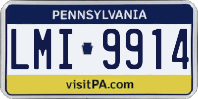 PA license plate LMI9914
