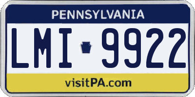 PA license plate LMI9922