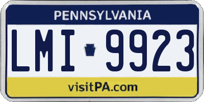 PA license plate LMI9923