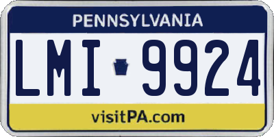 PA license plate LMI9924
