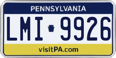 PA license plate LMI9926