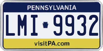 PA license plate LMI9932