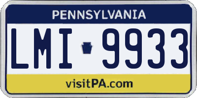 PA license plate LMI9933