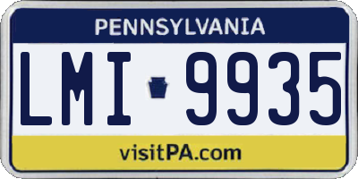 PA license plate LMI9935