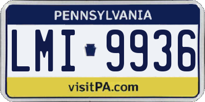 PA license plate LMI9936