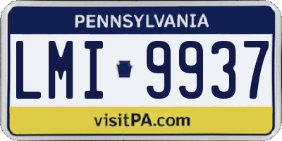 PA license plate LMI9937