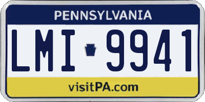 PA license plate LMI9941