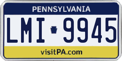 PA license plate LMI9945