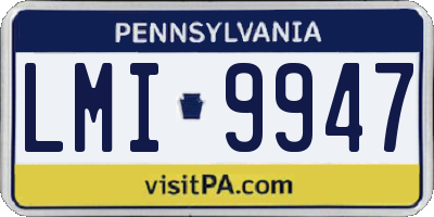 PA license plate LMI9947