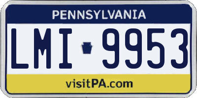 PA license plate LMI9953