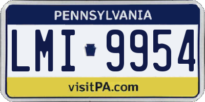 PA license plate LMI9954