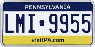 PA license plate LMI9955