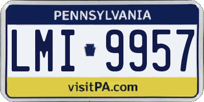 PA license plate LMI9957