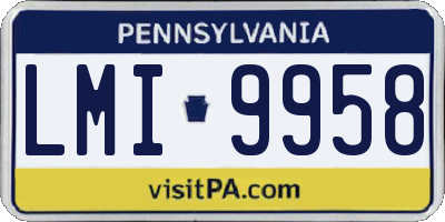 PA license plate LMI9958