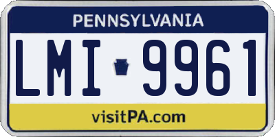 PA license plate LMI9961