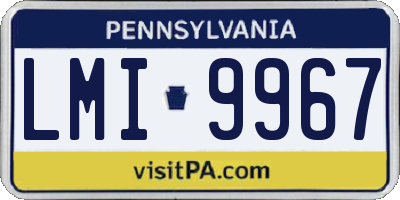PA license plate LMI9967