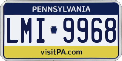 PA license plate LMI9968
