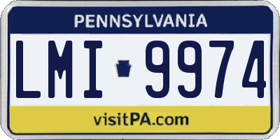PA license plate LMI9974