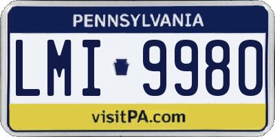 PA license plate LMI9980