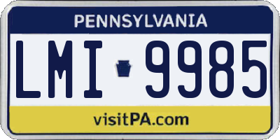 PA license plate LMI9985