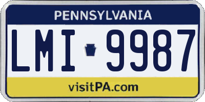 PA license plate LMI9987