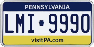 PA license plate LMI9990