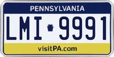 PA license plate LMI9991
