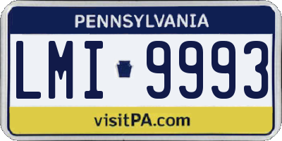 PA license plate LMI9993