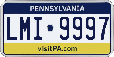 PA license plate LMI9997
