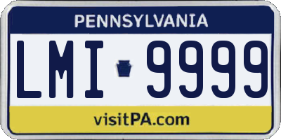 PA license plate LMI9999