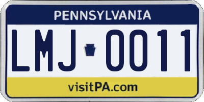 PA license plate LMJ0011