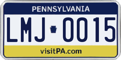 PA license plate LMJ0015