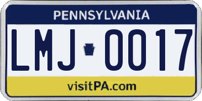 PA license plate LMJ0017