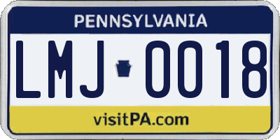 PA license plate LMJ0018