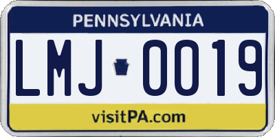 PA license plate LMJ0019