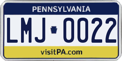 PA license plate LMJ0022