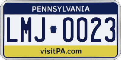 PA license plate LMJ0023
