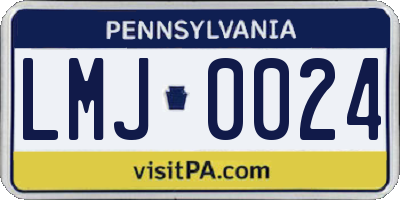 PA license plate LMJ0024