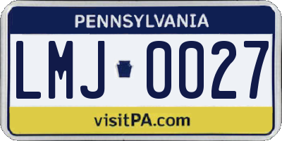 PA license plate LMJ0027