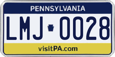 PA license plate LMJ0028