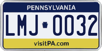 PA license plate LMJ0032
