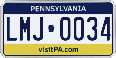 PA license plate LMJ0034