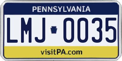 PA license plate LMJ0035