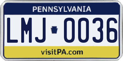 PA license plate LMJ0036