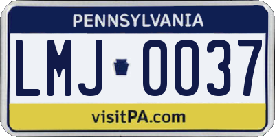 PA license plate LMJ0037